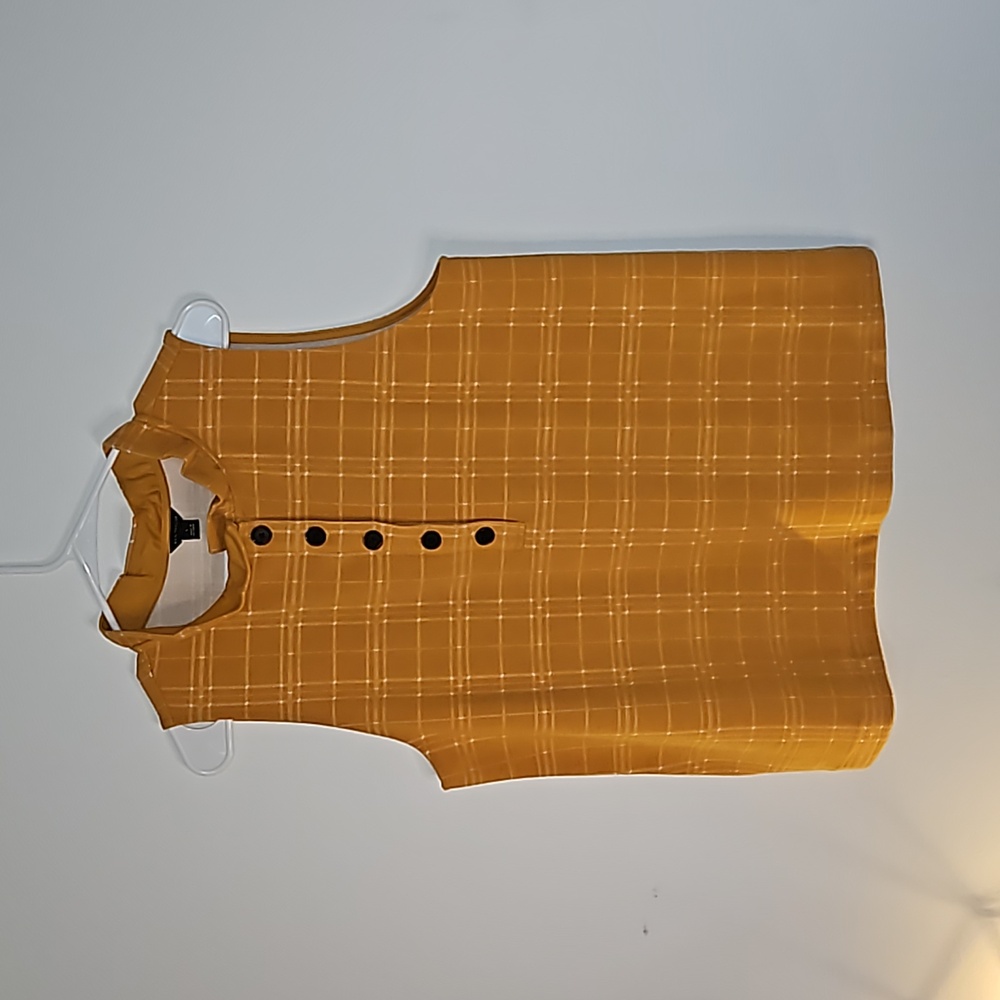 Ann Taylor Mustard Yellow Sleeveless Top Size Large